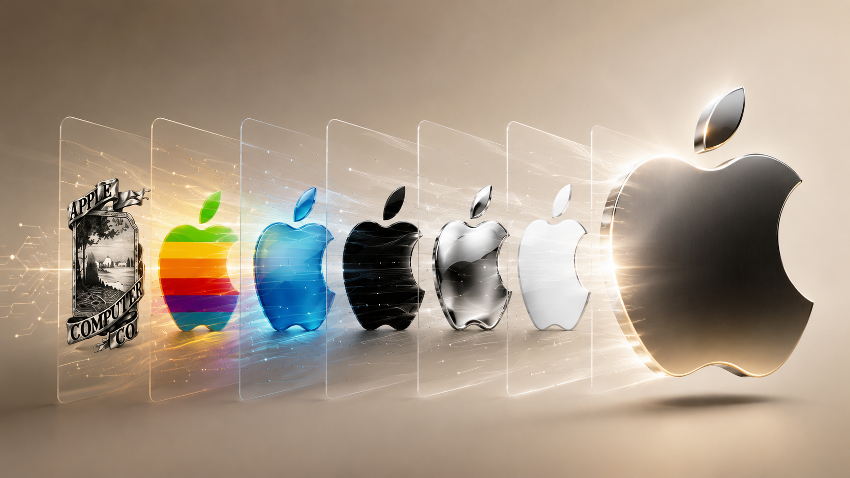Apple logo evolution visual