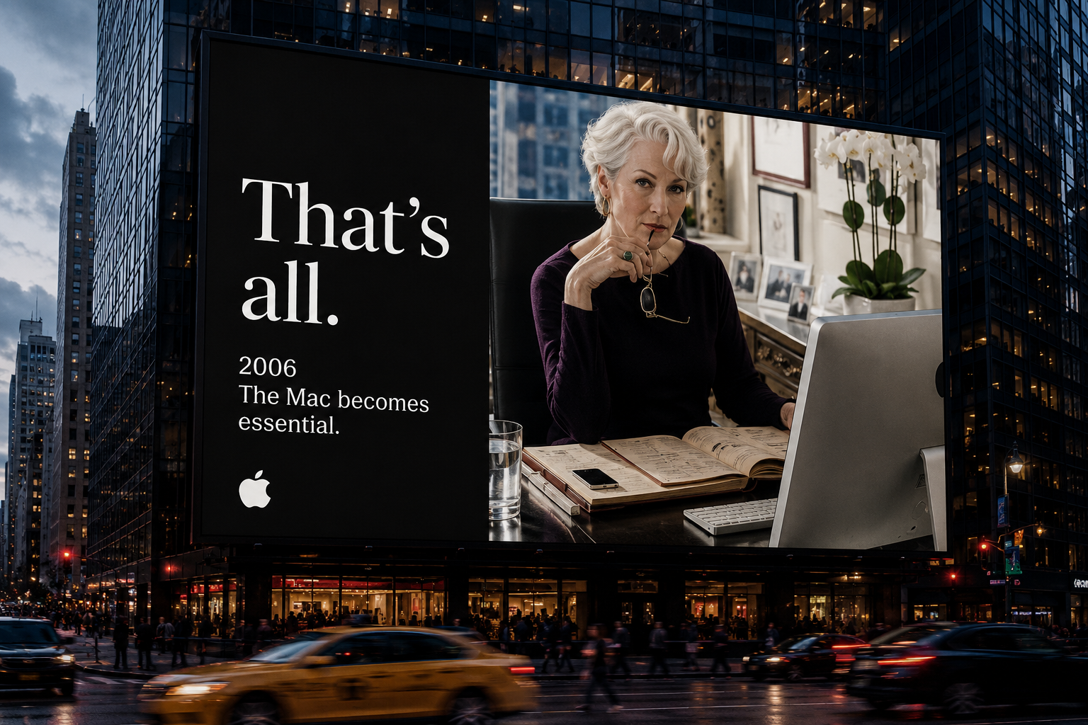 Apple Through the Years city takeover billboard